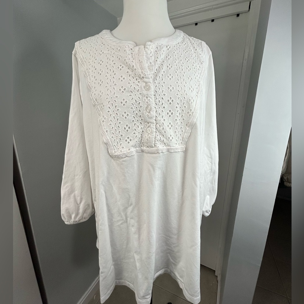 Isaac Mizrahi Cream 3/4 Sleeve Bib Collar Blouse